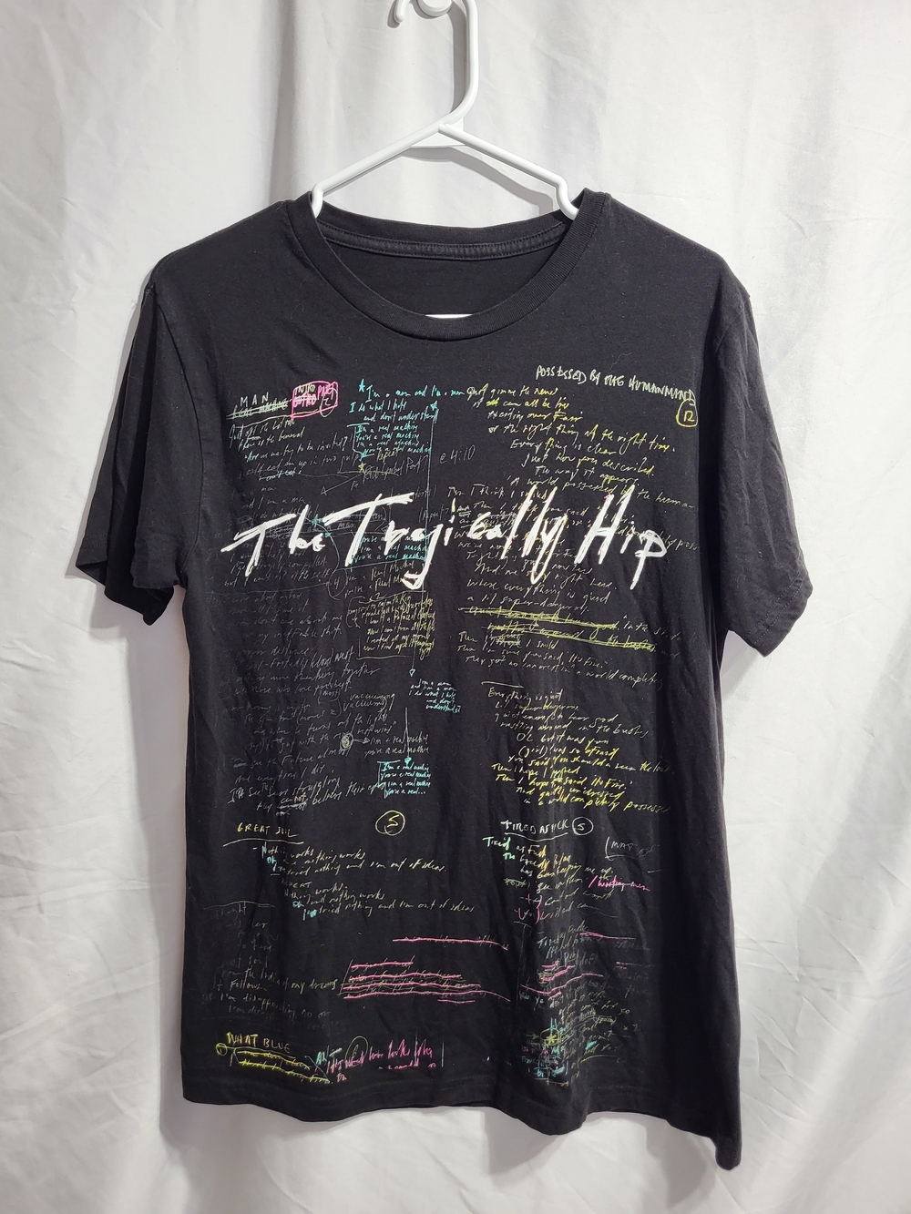 The Tragically Hip Black Graphic Band Tee - Man Machine Poem , Size Medium